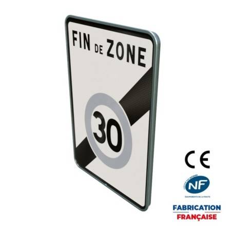 Panneau de prescription zonale Circulation particulière B51 Sortie d’une zone à vitesse limitée à 30 km/h