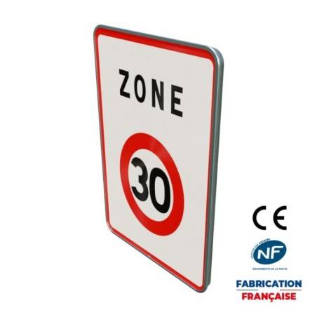 Panneau de prescription zonale Circulation particulière B30 Entrée d’une zone à vitesse limitée à 30 km/h