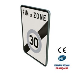 Panneau de prescription zonale Circulation particulière B51 Sortie d’une zone à vitesse limitée à 30 km/h